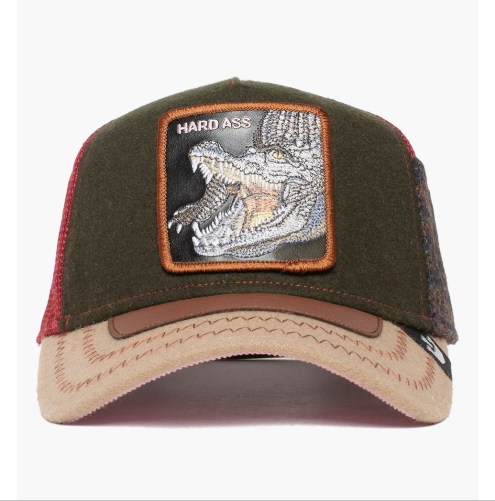 NWT Limited Release Crocodile Hard Ass Flannel Trucker Hat